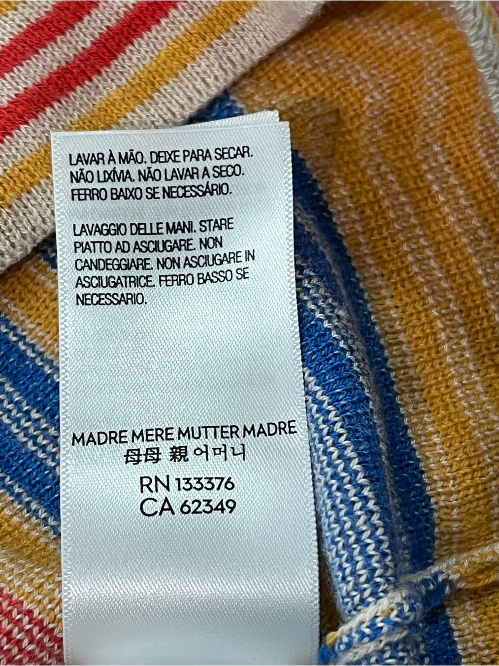 MOTHER The Itty Bitty Scoop Neck Knit Top Twin Peaks Stripe Pearl S NWT - Picture 10 of 13